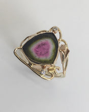 Load image into Gallery viewer, Watermelon Tourmaline Slice Ring
