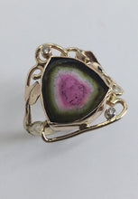 Load image into Gallery viewer, Watermelon Tourmaline Slice Ring
