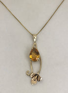 Citrine Pendant with Calla Lily