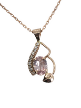 Load image into Gallery viewer, Padparadscha Sapphire Pea Pod Pendant
