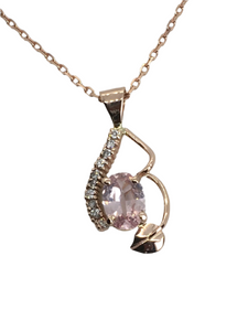 Padparadscha Sapphire Pea Pod Pendant