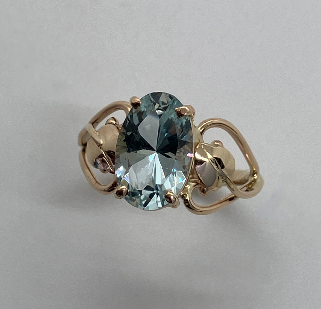 fancy cut Aquamarine  in simple setting