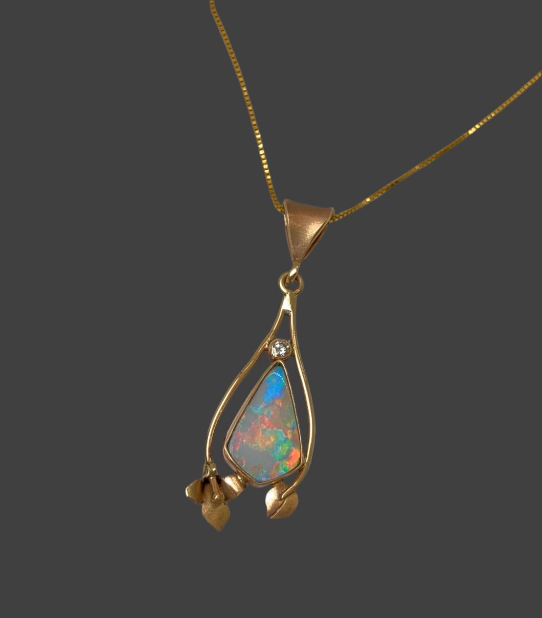 Opal Lily Pendant