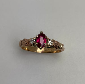 Ruby Mixed Gold Ring