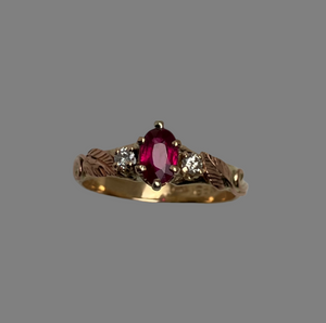 Ruby Mixed Gold Ring