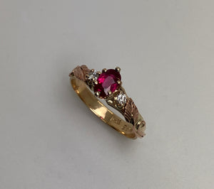 Ruby Mixed Gold Ring