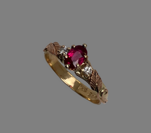 Ruby Mixed Gold Ring