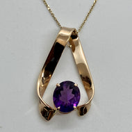 Amethyst Ribbon Pendant