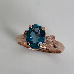 London Blue Topaz Ginkgo Ring
