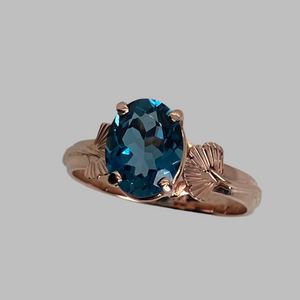 London Blue Topaz Ginkgo Ring
