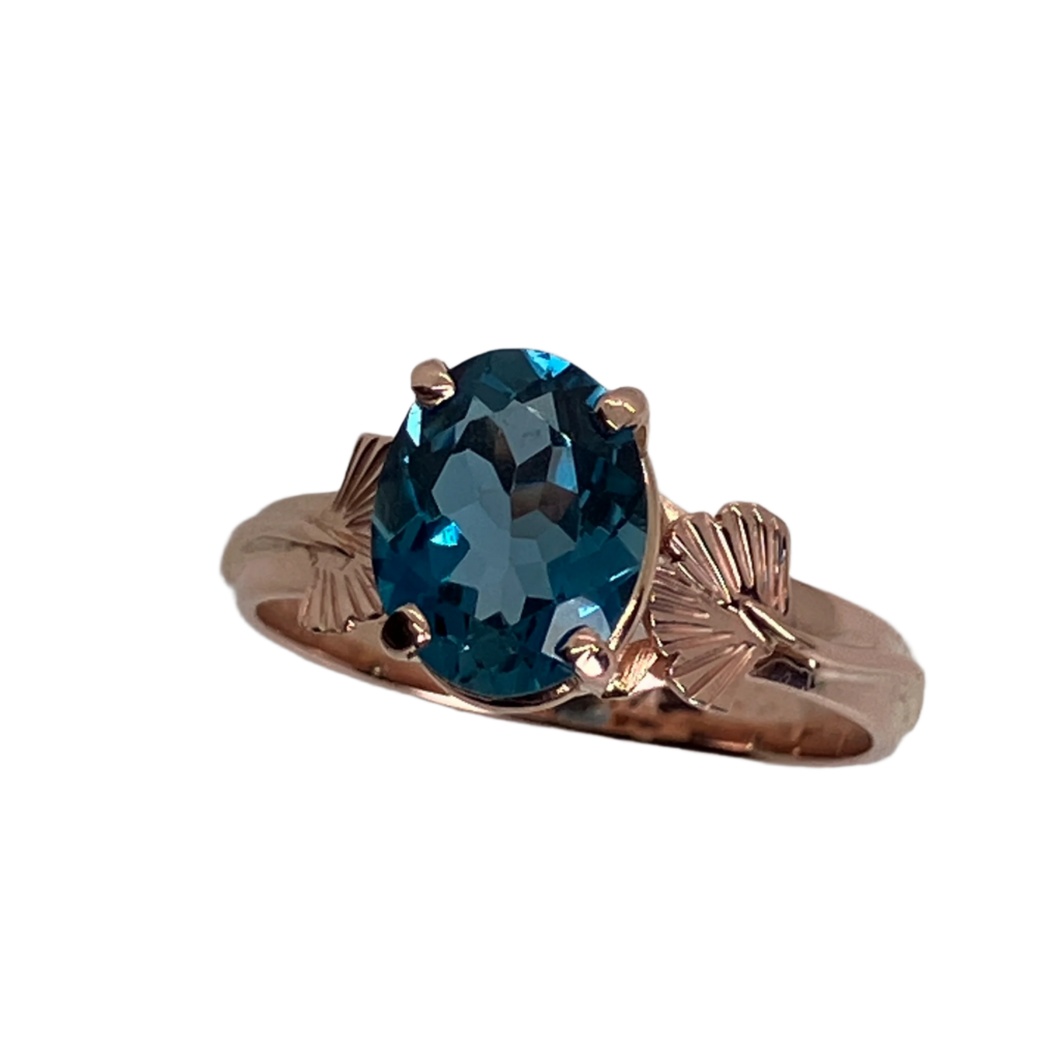 London Blue Topaz Ginkgo Ring