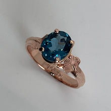 Load image into Gallery viewer, London Blue Topaz Ginkgo Ring
