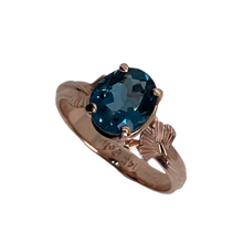 Load image into Gallery viewer, London Blue Topaz Ginkgo Ring
