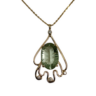 Prasiolite Rain Cloud Pendant