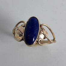 Load image into Gallery viewer, Lapis Lazuli Open Heart with Leaves Ring
