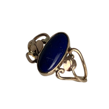 Load image into Gallery viewer, Lapis Lazuli Open Heart with Leaves Ring
