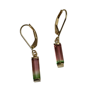Extra Fine Watermelon Tourmaline Gumdrop Earrings
