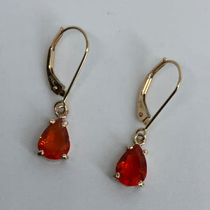 Mexican Fire Opal Gumdrop Earrings