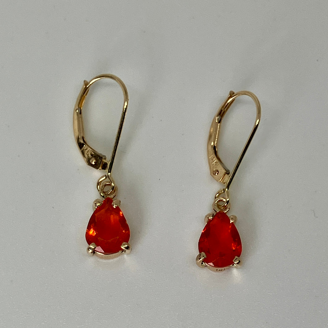 Mexican Fire Opal Gumdrop Earrings