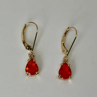 Mexican Fire Opal Gumdrop Earrings