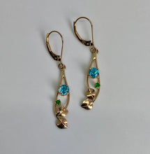 Load image into Gallery viewer, Blue Zircon and Tsavorite Garnet Earrings
