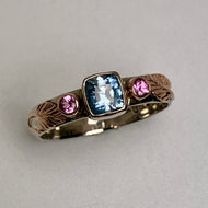 Cushion Cut Montana Sapphire Ring