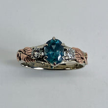 Load image into Gallery viewer, Very Fine Blue Montana Sapphire Ring 2-Tone Gold
