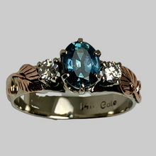 Load image into Gallery viewer, Very Fine Blue Montana Sapphire Ring 2-Tone Gold
