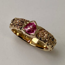 Load image into Gallery viewer, Padparadscha Sapphire Dogwood Blossom Ring
