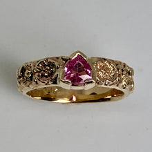 Load image into Gallery viewer, Padparadscha Sapphire Dogwood Blossom Ring
