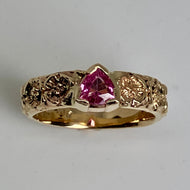 Padparadscha Sapphire Dogwood Blossom Ring