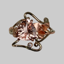 Load image into Gallery viewer, Morganite Trillion 2-Tone Ring
