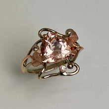 Load image into Gallery viewer, Morganite Trillion 2-Tone Ring
