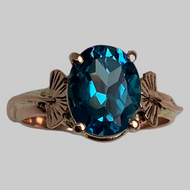 Blue Topaz (London Blue) Rose Gold Ring