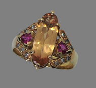 Imperial Topaz and Pink Sapphire Ring
