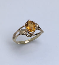 Load image into Gallery viewer, Citrine Double Wave Ring with Leaves
