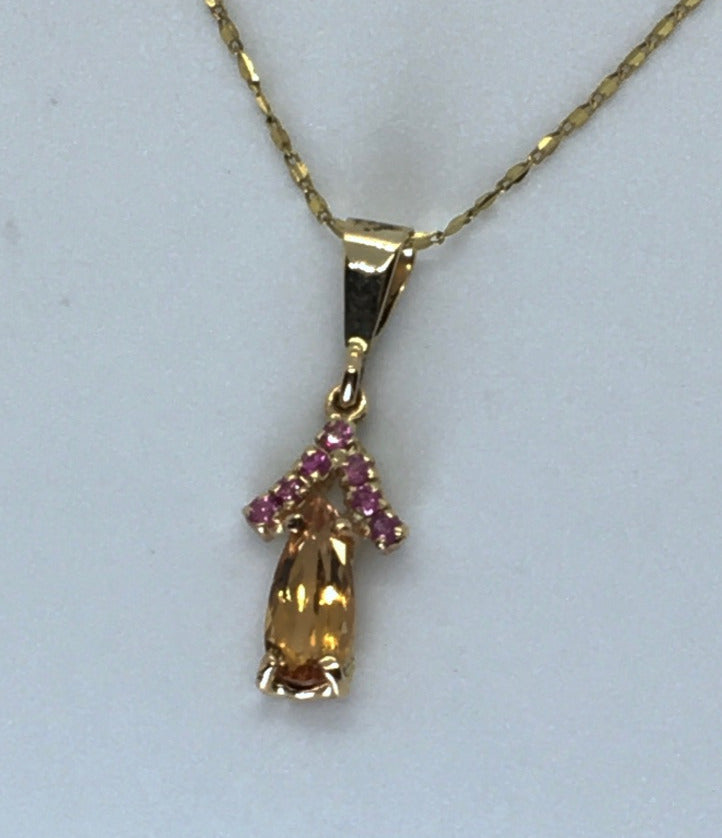 Imperial Topaz and Pink Sapphire Necklace