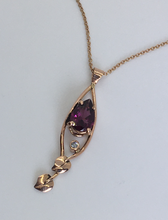 Load image into Gallery viewer, Purple Rhodalite Garnet Pendant with Leaves
