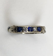 Load image into Gallery viewer, Ceylon Sapphire &amp; Diamonds Channel Set Band
