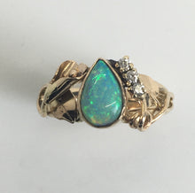 Load image into Gallery viewer, Opal Calla Lily Ring with Diamonds
