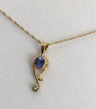 Load image into Gallery viewer, Tanzanite and Diamond Paisely Pendant

