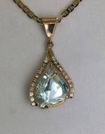 Aquamarine and Diamond Pendant