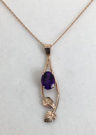 Amethyst Pendant with Leaves