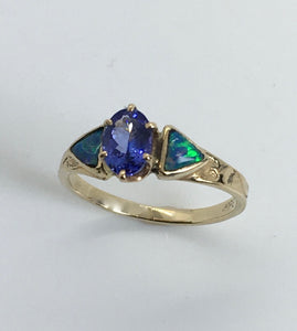 Tanzanite and Opal Ring