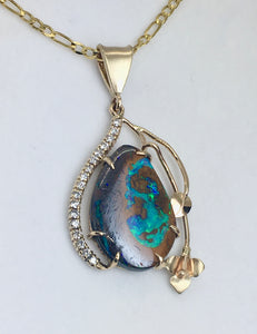 Koroit Nut Boulder Opal Necklace