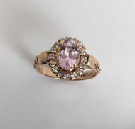 Morganite Halo Ring
