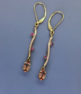 Imperial Topaz and Pink Sapphire Moxie Dangle Earrings