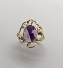 Load image into Gallery viewer, unusual bicolor amethyst ring

