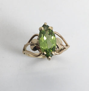 sparkling marquise cut peridot ring