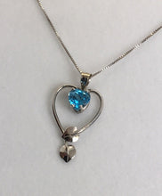 Load image into Gallery viewer, Swiss Blue Topaz Heart Pendant
